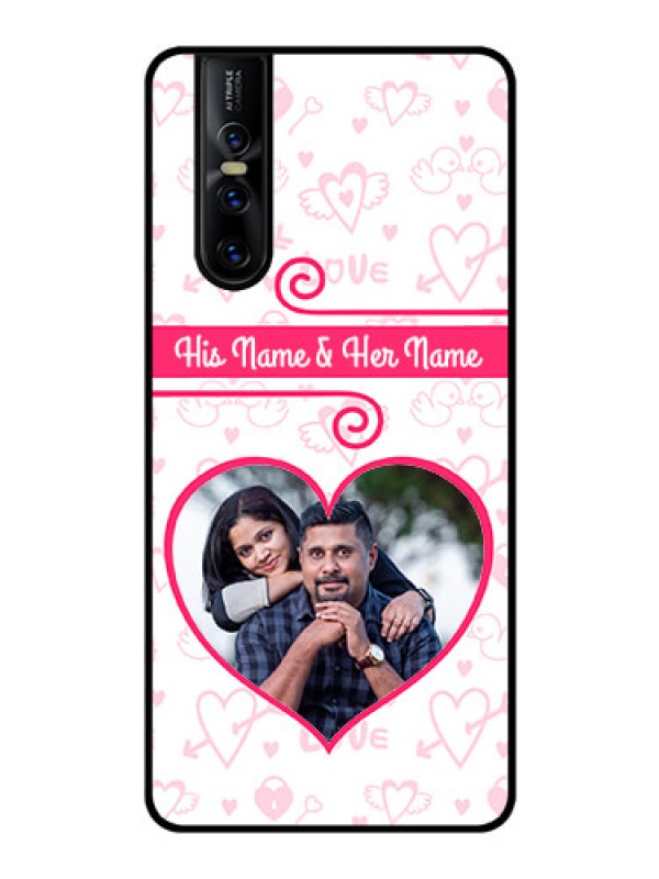 Custom Vivo V15 Pro Personalized Glass Phone Case  - Heart Shape Love Design
