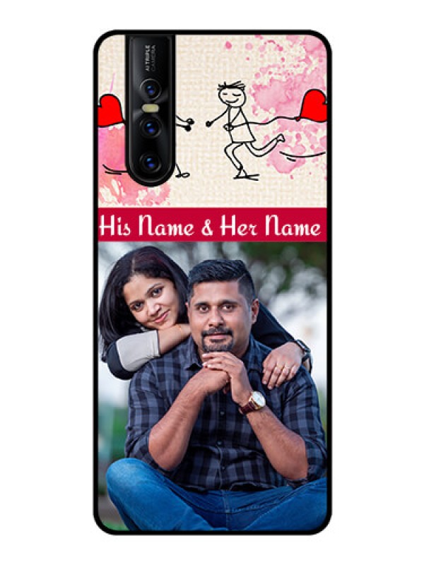 Custom Vivo V15 Pro Photo Printing on Glass Case  - You and Me Case Design