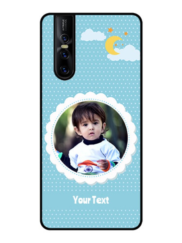 Custom Vivo V15 Pro Personalised Glass Phone Case  - Violet Pattern Design