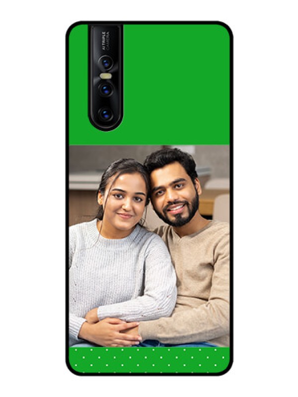 Custom Vivo V15 Pro Personalized Glass Phone Case  - Green Pattern Design