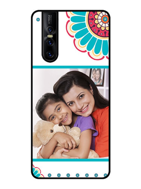 Custom Vivo V15 Pro Custom Glass Phone Case  - Flower Design