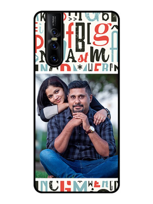 Custom Vivo V15 Pro Personalized Glass Phone Case  - Alphabet Design