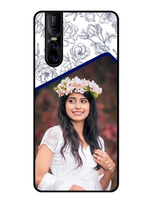Custom Vivo V15 Pro Personalized Glass Phone Case  - Premium Floral Design
