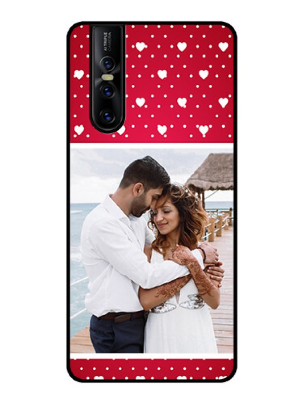 Custom Vivo V15 Pro Photo Printing on Glass Case  - Hearts Mobile Case Design