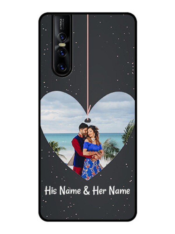 Custom Vivo V15 Pro Custom Glass Phone Case  - Hanging Heart Design