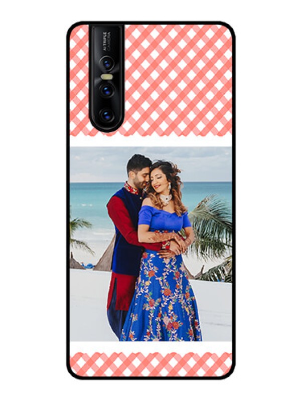 Custom Vivo V15 Pro Personalized Glass Phone Case  - Pink Pattern Design