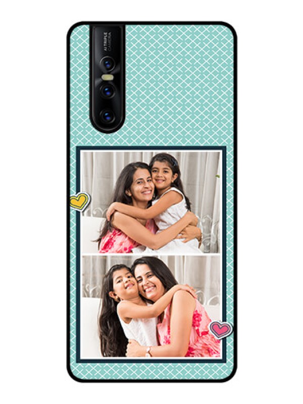 Custom Vivo V15 Pro Custom Glass Phone Case  - 2 Image Holder with Pattern Design