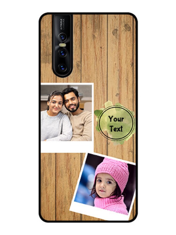 Custom Vivo V15 Pro Custom Glass Phone Case  - Wooden Texture Design