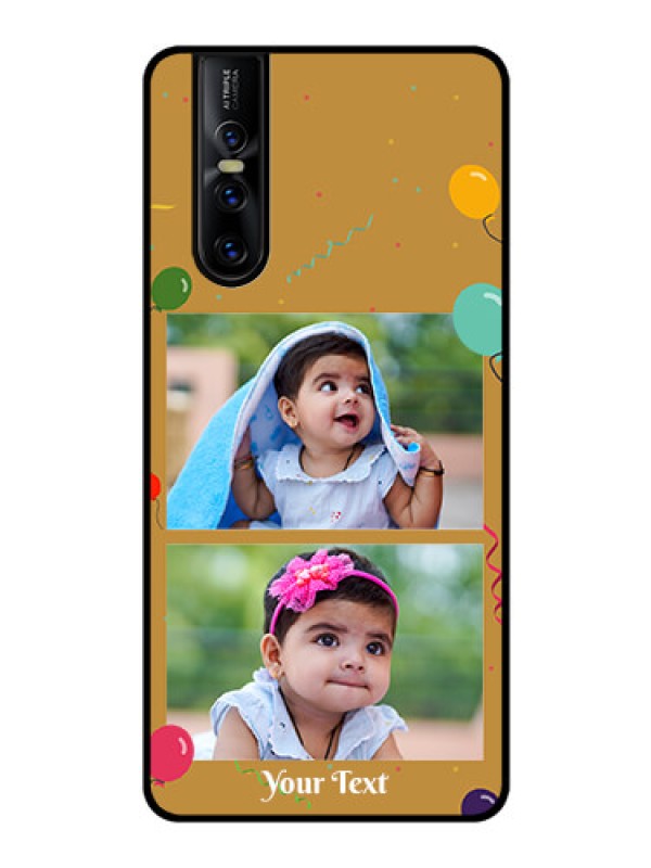 Custom Vivo V15 Pro Personalized Glass Phone Case  - Image Holder with Birthday Celebrations Design