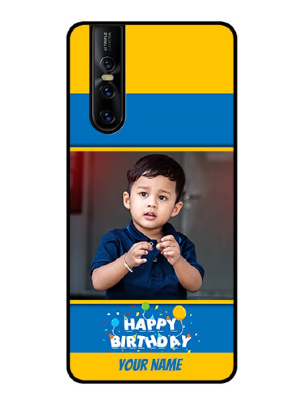 Custom Vivo V15 Pro Custom Glass Mobile Case  - Birthday Wishes Design