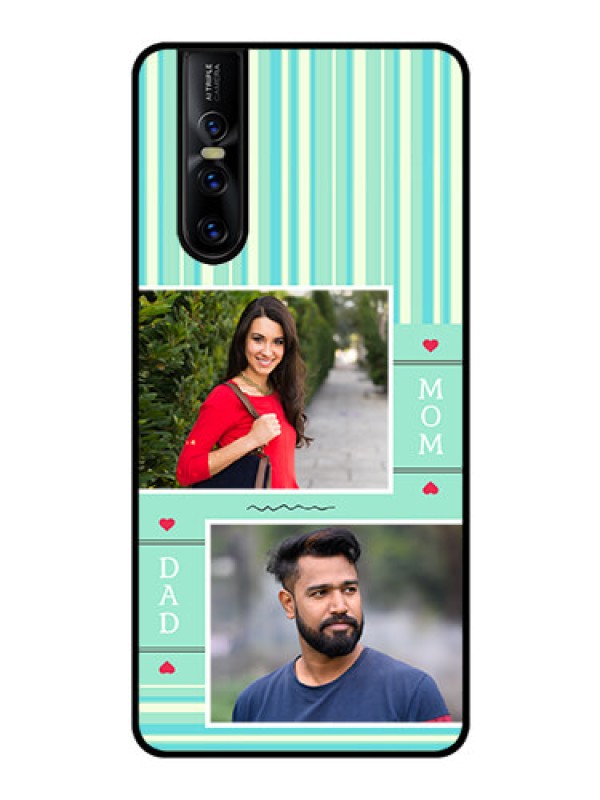 Custom Vivo V15 Pro Custom Glass Phone Case  - Mom & Dad Pic Design