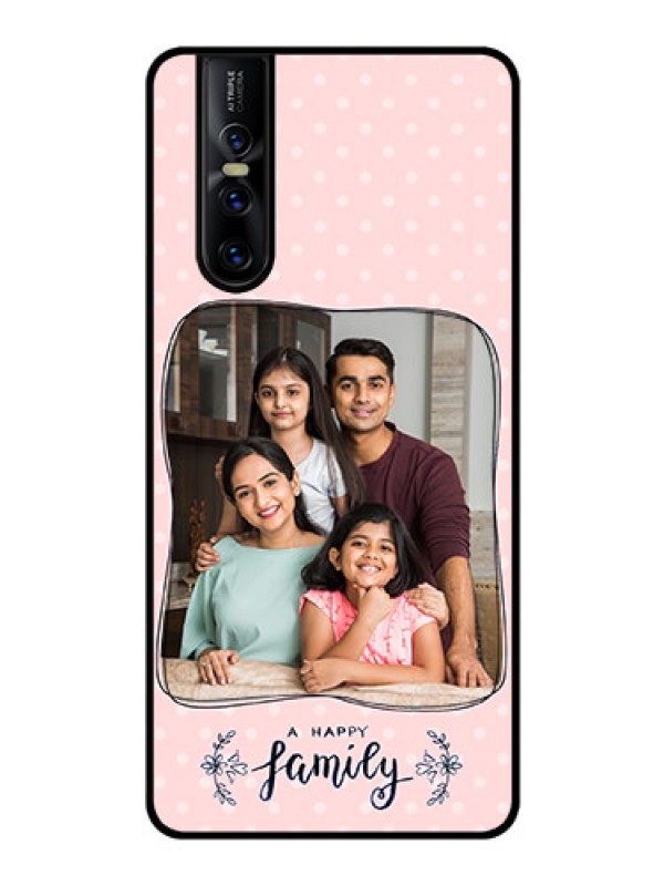 Custom Vivo V15 Pro Custom Glass Phone Case  - Family with Dots Design