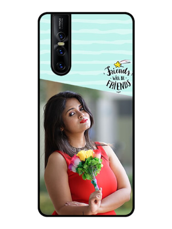 Custom Vivo V15 Pro Custom Glass Phone Case  - Friends Picture Icon Design
