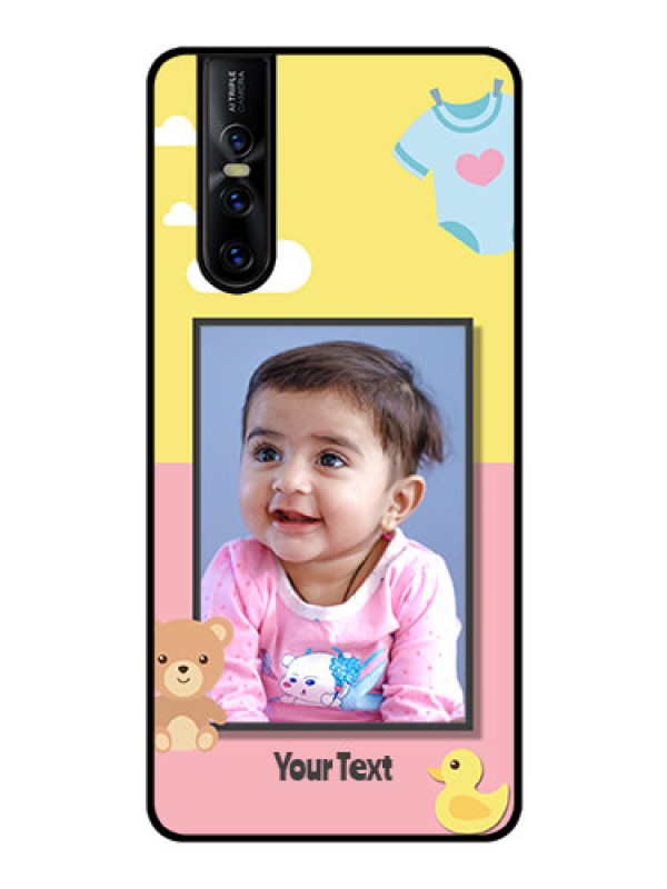 Custom Vivo V15 Pro Photo Printing on Glass Case  - Kids 2 Color Design