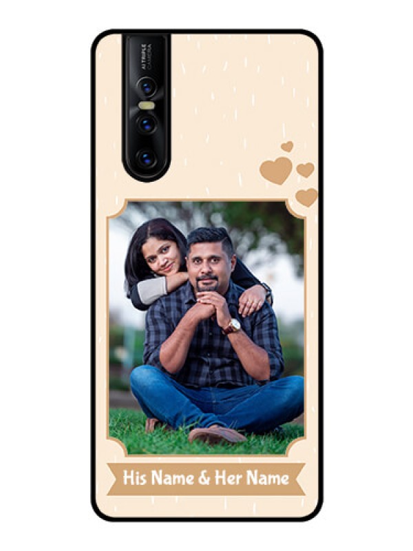 Custom Vivo V15 Pro Custom Glass Phone Case  - with confetti love design 