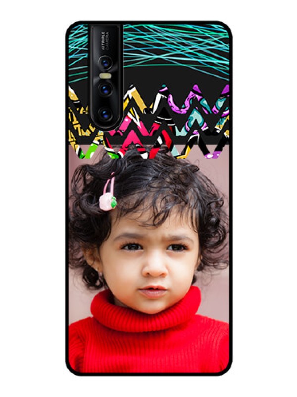 Custom Vivo V15 Pro Personalized Glass Phone Case  - Neon Abstract Design