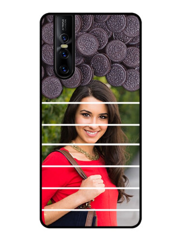 Custom Vivo V15 Pro Custom Glass Phone Case  - with Oreo Biscuit Design