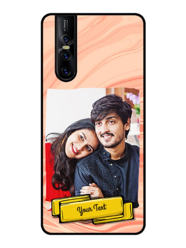 Custom Vivo V15 Pro Personalized Glass Phone Case  - Marble Texture Design