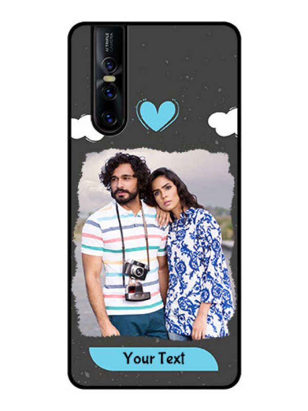 Custom Vivo V15 Pro Custom Glass Phone Case  - Splashes with love doodles Design