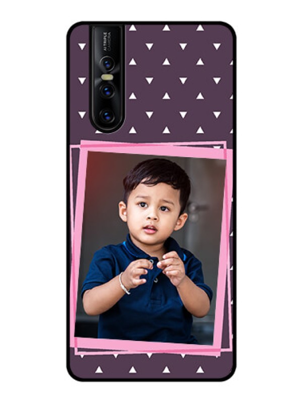 Custom Vivo V15 Pro Custom Glass Mobile Case  - Triangle Pattern Dotted Design