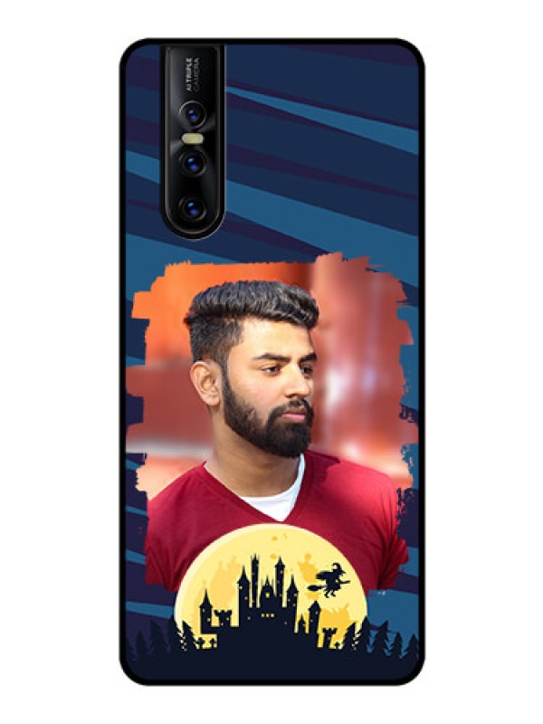 Custom Vivo V15 Pro Photo Printing on Glass Case  - Halloween Witch Design 