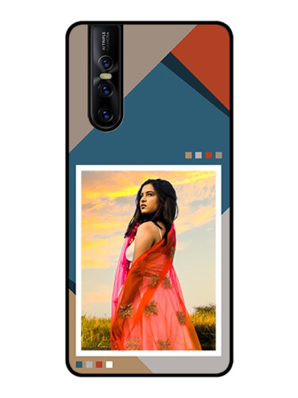 Custom Vivo V15 Pro Personalized Glass Phone Case - Retro color pallet Design