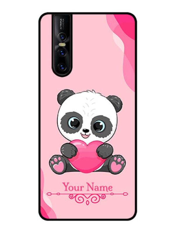 Custom Vivo V15 Pro Custom Glass Mobile Case - Cute Panda Design