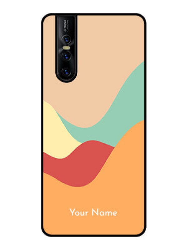 Custom Vivo V15 Pro Personalized Glass Phone Case - Ocean Waves Multi-colour Design