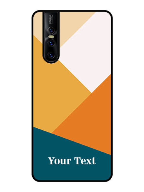 Custom Vivo V15 Pro Personalized Glass Phone Case - Stacked Multi-colour Design