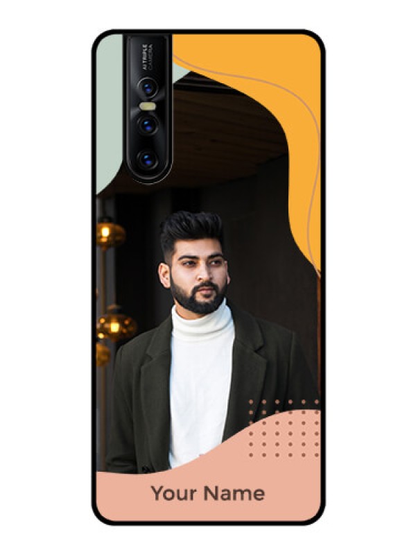 Custom Vivo V15 Pro Personalized Glass Phone Case - Tri-coloured overlay design