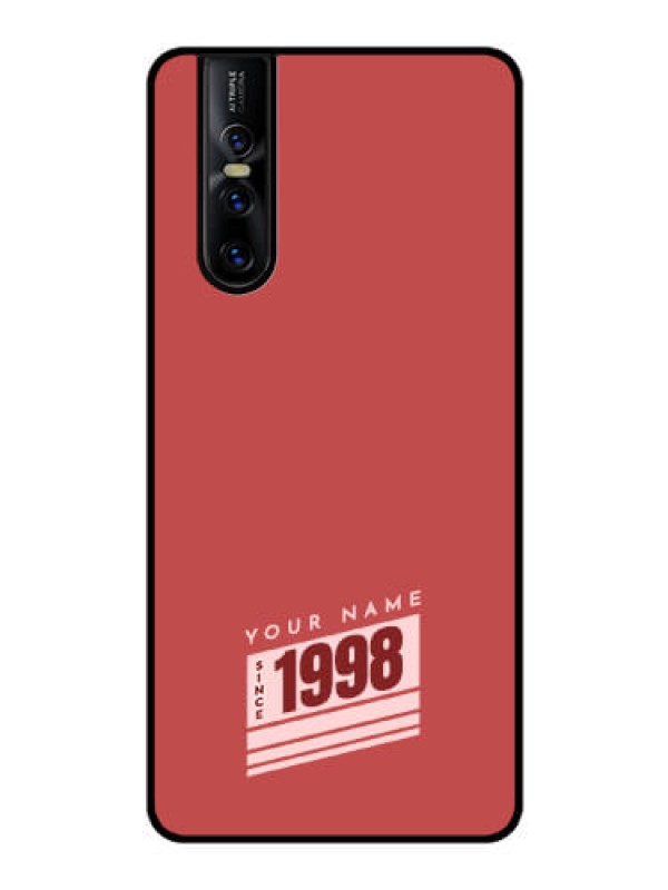 Custom Vivo V15 Pro Custom Glass Phone Case - Red custom year of birth Design