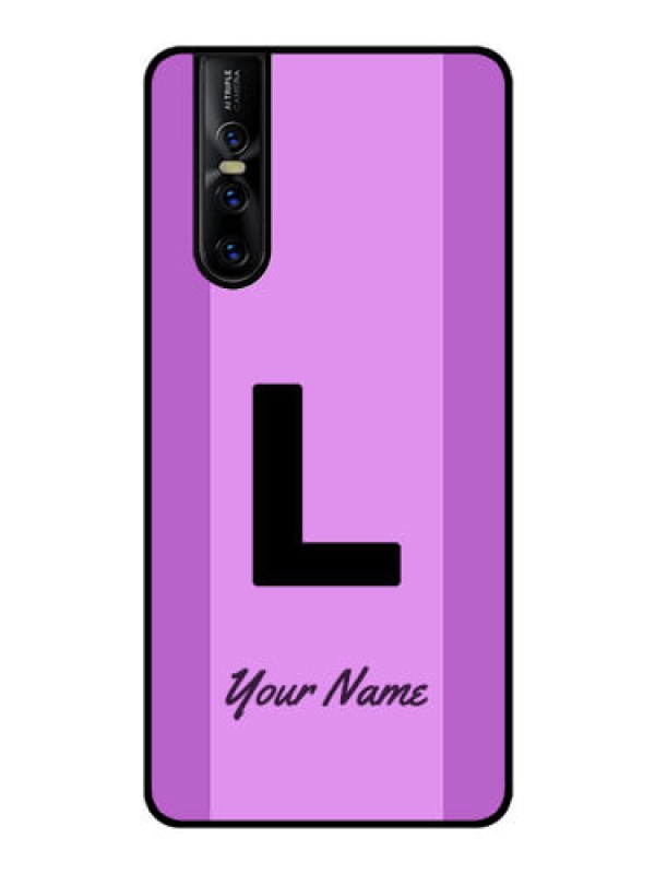Custom Vivo V15 Pro Custom Glass Phone Case - Tricolor custom text Design