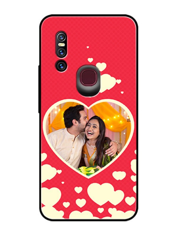 Custom Vivo V15 Custom Glass Mobile Case  - Love Symbols Phone Cover Design