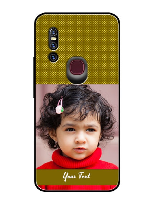 Custom Vivo V15 Custom Glass Phone Case  - Simple Green Color Design
