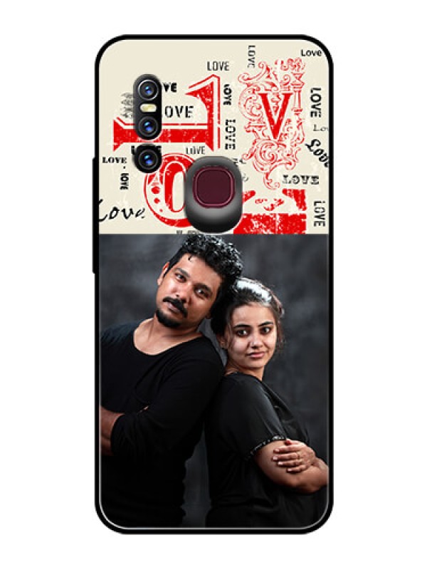 Custom Vivo V15 Photo Printing on Glass Case  - Trendy Love Design Case