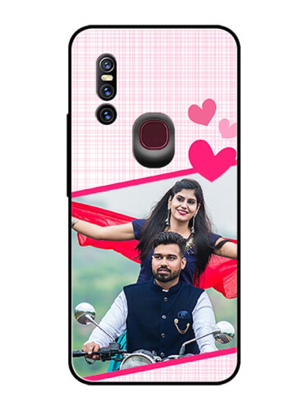 Custom Vivo V15 Custom Glass Phone Case  - Love Shape Heart Design