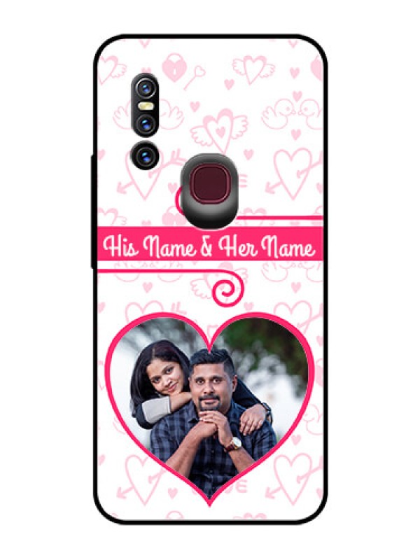 Custom Vivo V15 Personalized Glass Phone Case  - Heart Shape Love Design