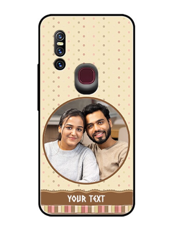 Custom Vivo V15 Custom Glass Mobile Case  - Brown Dotted Mobile Case Design