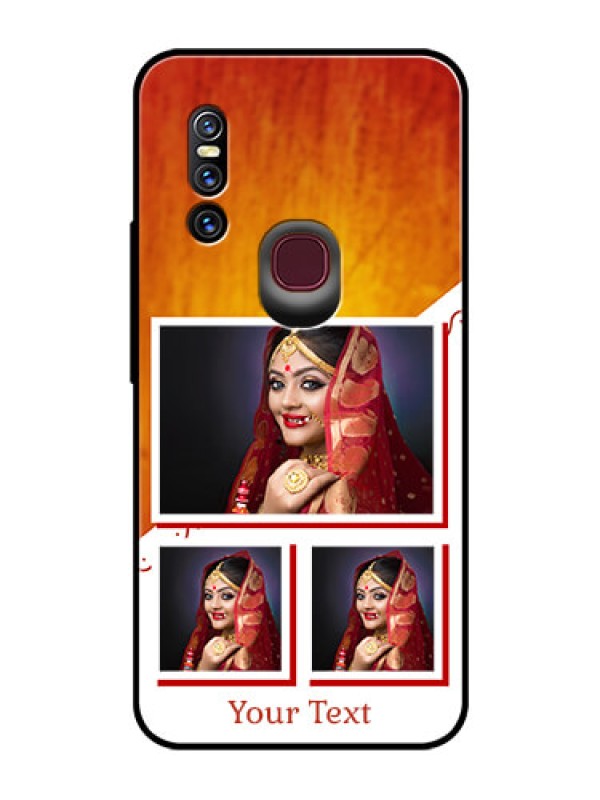 Custom Vivo V15 Custom Glass Phone Case  - Wedding Memories Design  