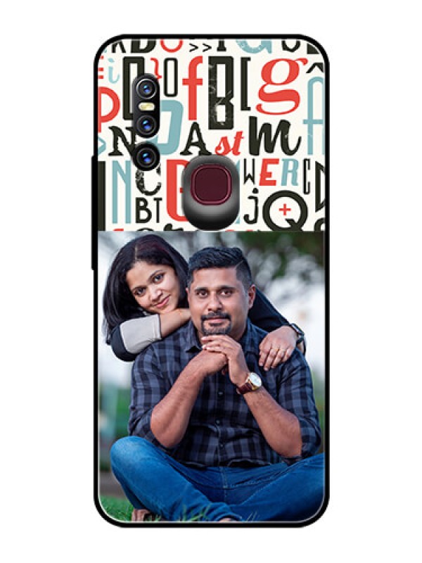 Custom Vivo V15 Personalized Glass Phone Case  - Alphabet Design