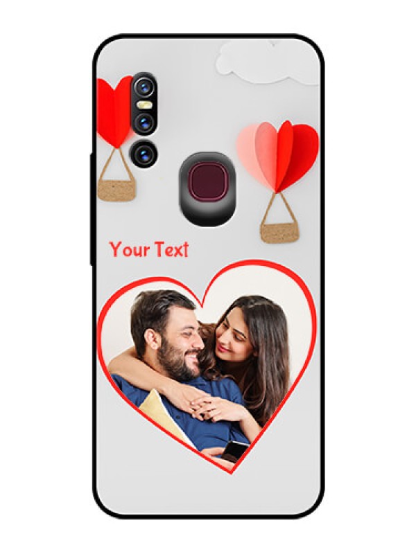Custom Vivo V15 Custom Glass Mobile Case  - Parachute Love Design