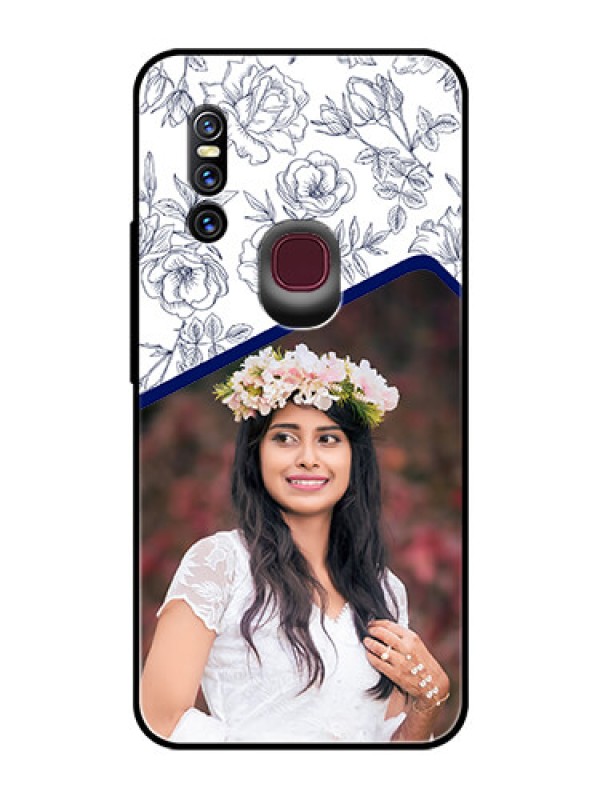 Custom Vivo V15 Personalized Glass Phone Case  - Premium Floral Design