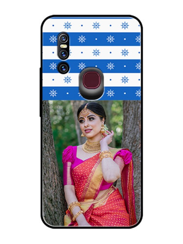 Custom Vivo V15 Photo Printing on Glass Case  - Snow Pattern Design