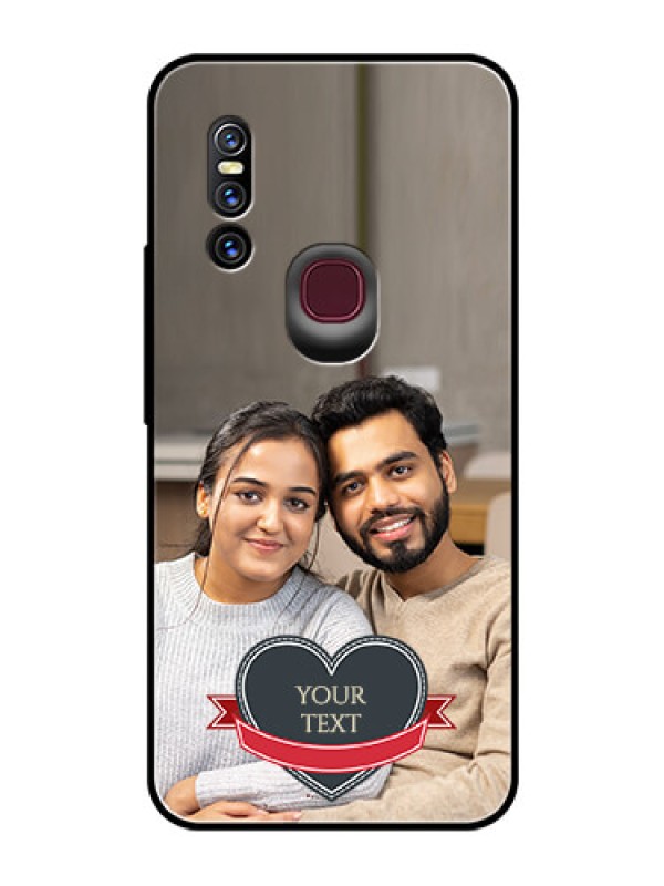 Custom Vivo V15 Custom Glass Phone Case  - Just Married Couple Design