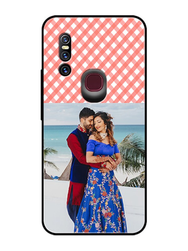 Custom Vivo V15 Personalized Glass Phone Case  - Pink Pattern Design