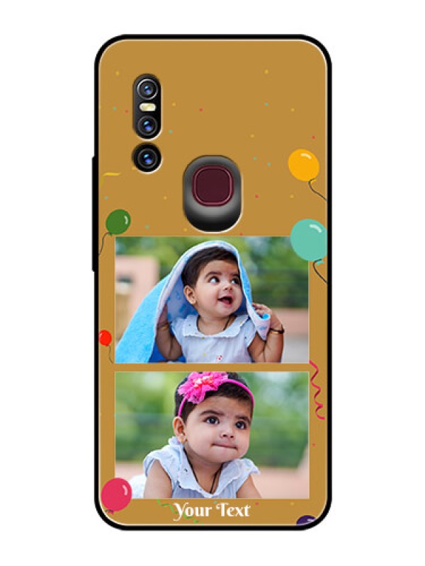 Custom Vivo V15 Personalized Glass Phone Case  - Image Holder with Birthday Celebrations Design