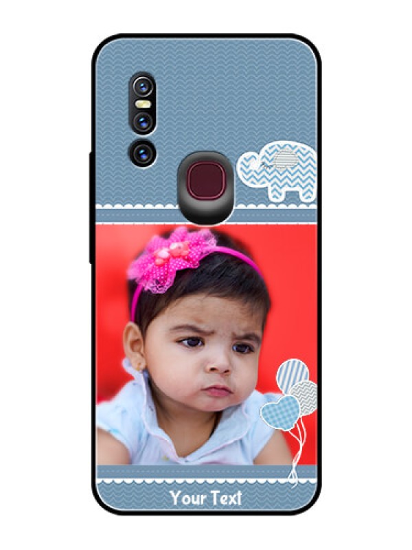 Custom Vivo V15 Photo Printing on Glass Case  - with Kids Pattern Design