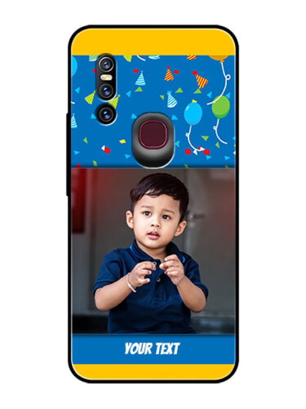 Custom Vivo V15 Custom Glass Mobile Case  - Birthday Wishes Design