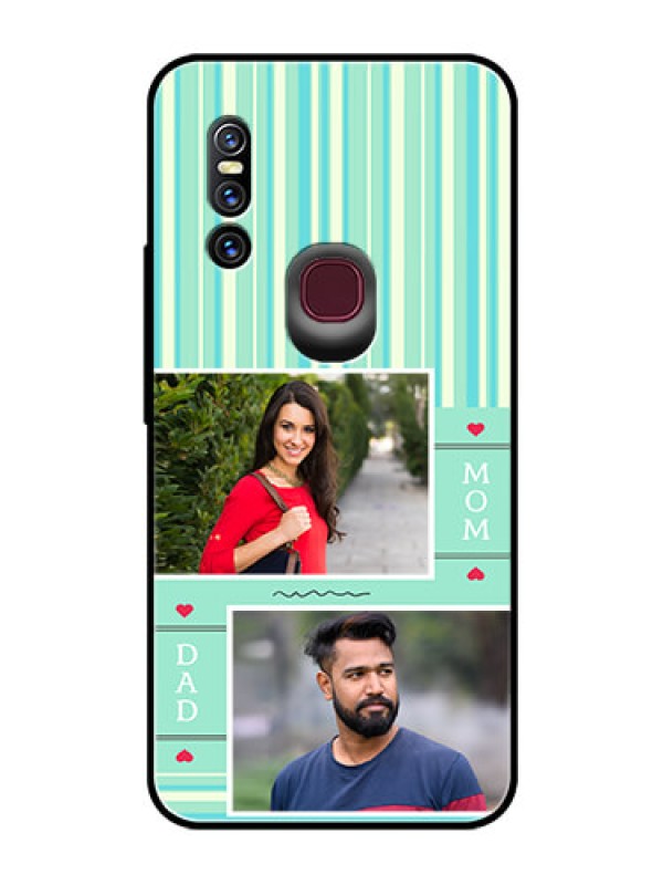 Custom Vivo V15 Custom Glass Phone Case  - Mom & Dad Pic Design