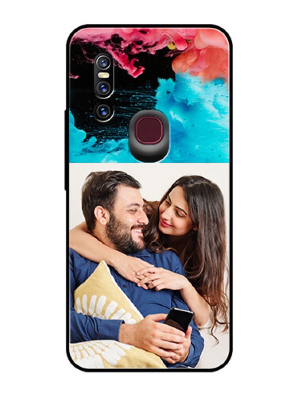 Custom Vivo V15 Custom Glass Mobile Case  - Quote with Acrylic Painting Design